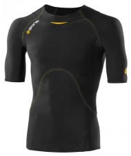 Pánske kompresné trička | Total-sport.sk – Skins Bio A400 Mens Black Top Short Sleeve