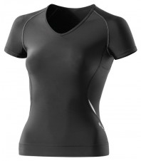 Tričká – Skins A400 Womens Black/Silver Top Short Sleeve