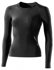 Kompresné oblečenie – Skins A400 Womens Black/Silver Top Long Sleeve